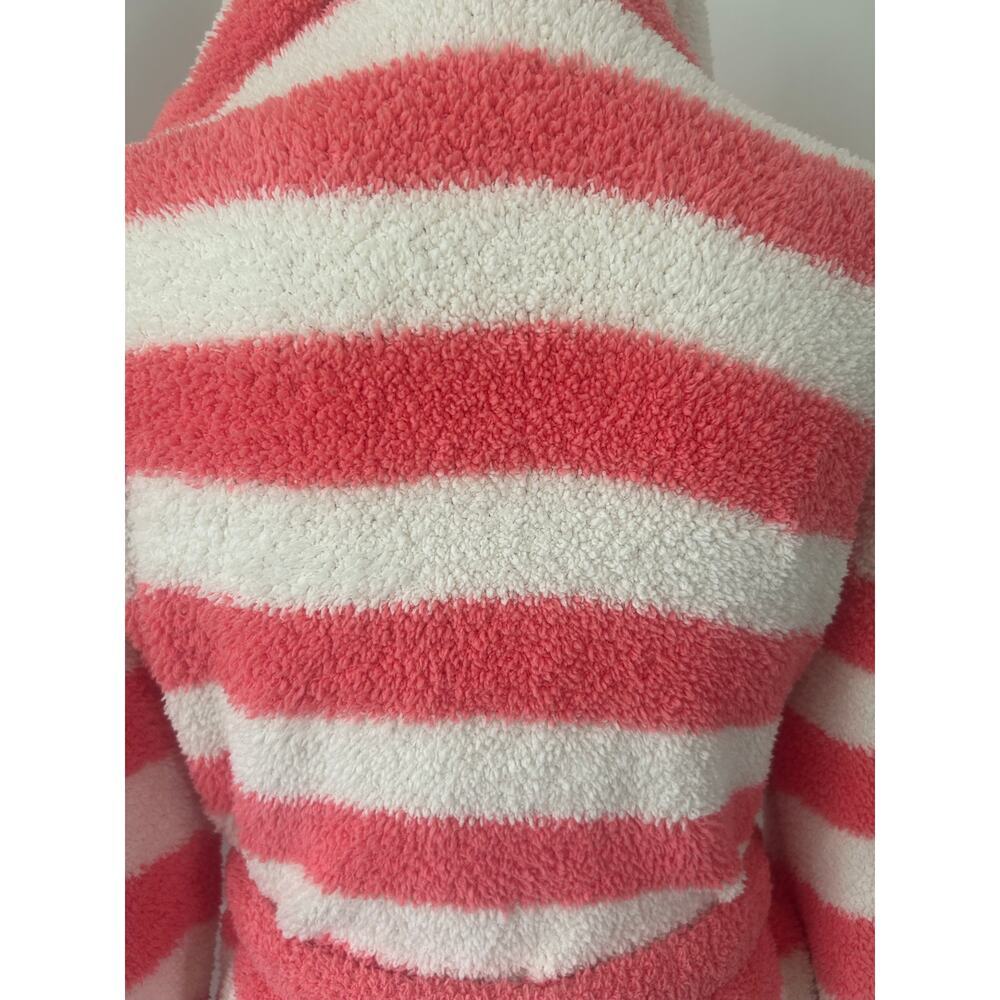 Barefoot Dreams Women’s Plush Hooded Spa Robe, Size 2, Coral Stripe, Ultra Soft. - Picture 4 of 9